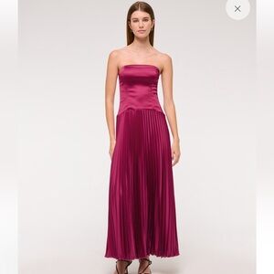 Abercrombie & Fitch Strapless drop waist Fuchsia Dress